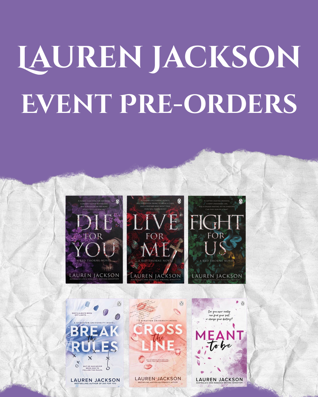 Lauren Jackson Event Pre-Orders