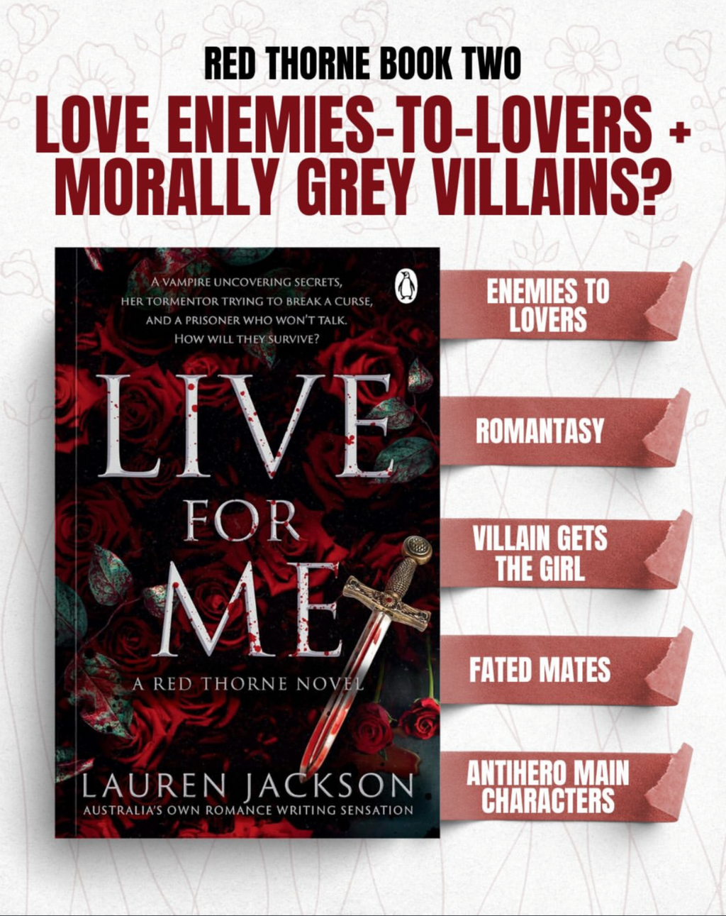 Live for Me signed PAPERBACK